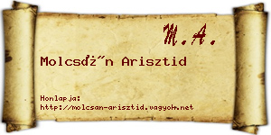 Molcsán Arisztid névjegykártya